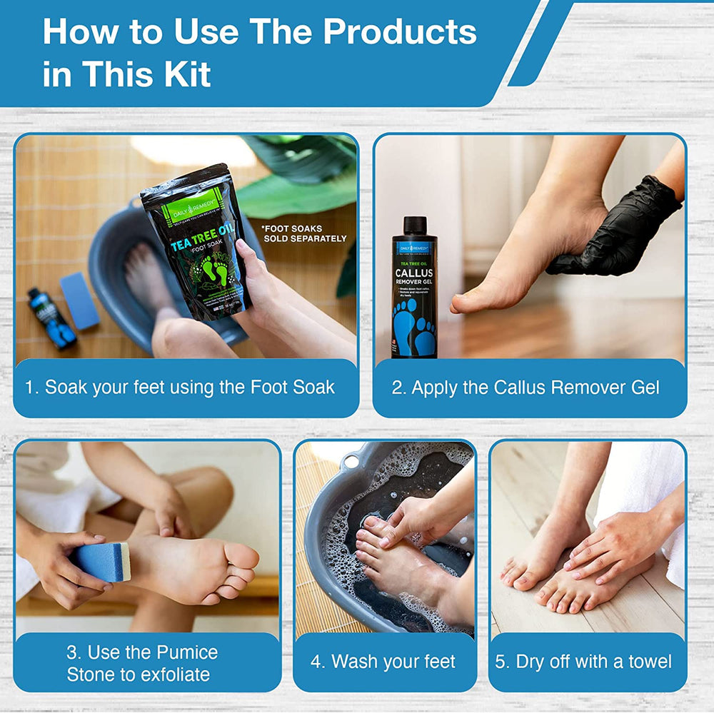  Callus Remover for Feet with Extra Strength Gel & Foot Pumice  Stone Set - Easy Way to Remove Hard Calluses & Dead Skin Build-Up -  Professional at-Home Foot Care for Men